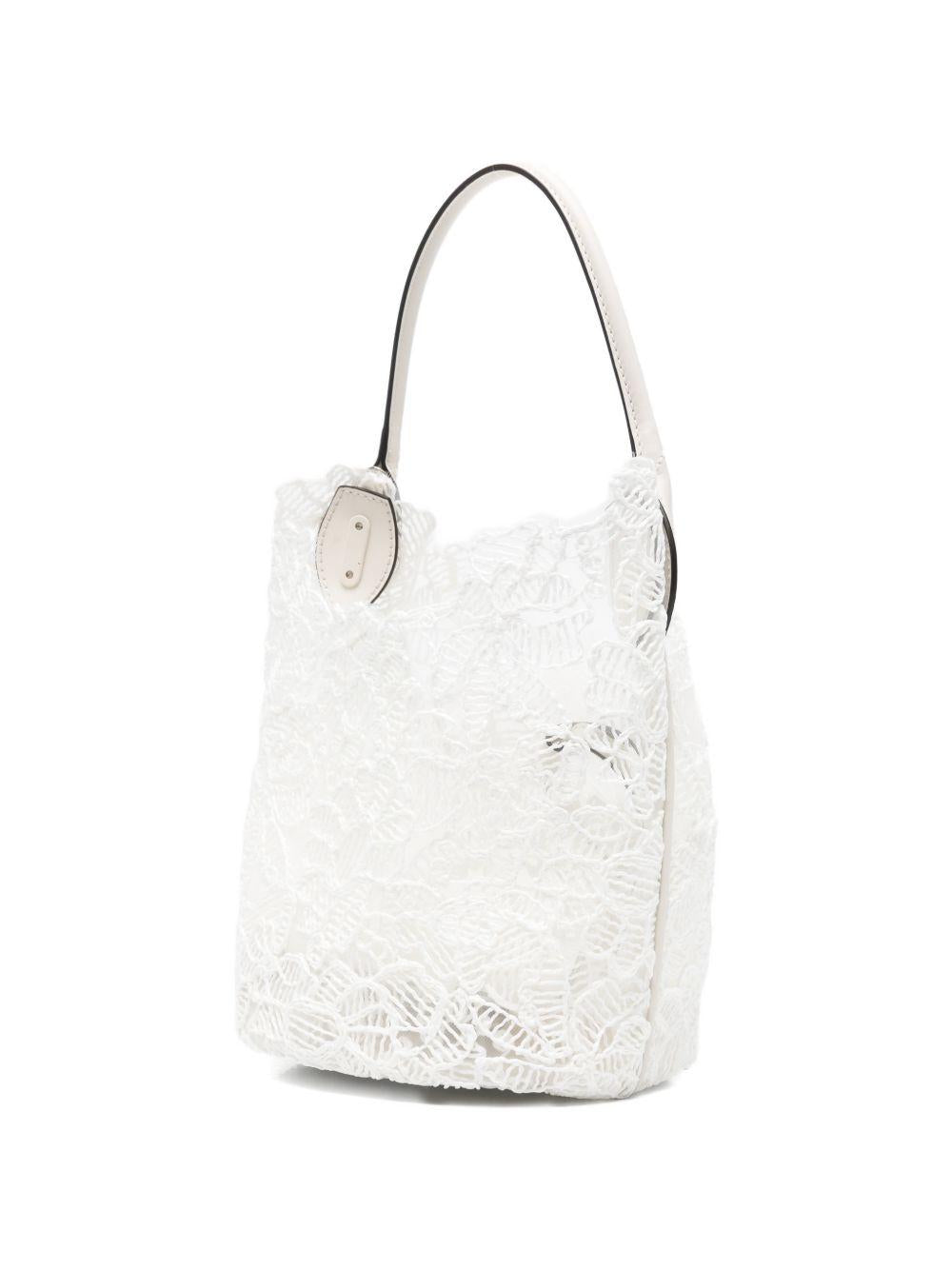 ERMANNO SCERVINO Borsa tote in pizzo floreale bianca 