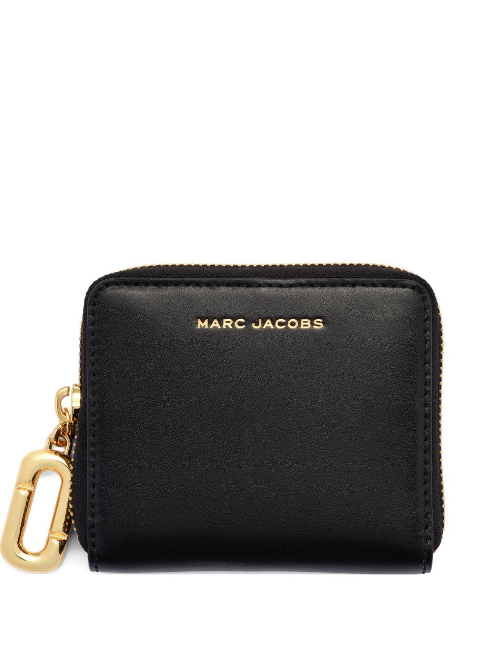 MARC JACOBS Portafoglio in pelle nera con logo 
