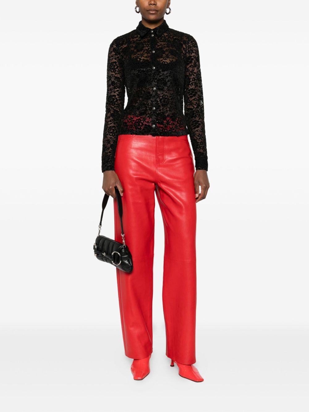 VERSACE JEANS COUTURE Camicia nera in pizzo 