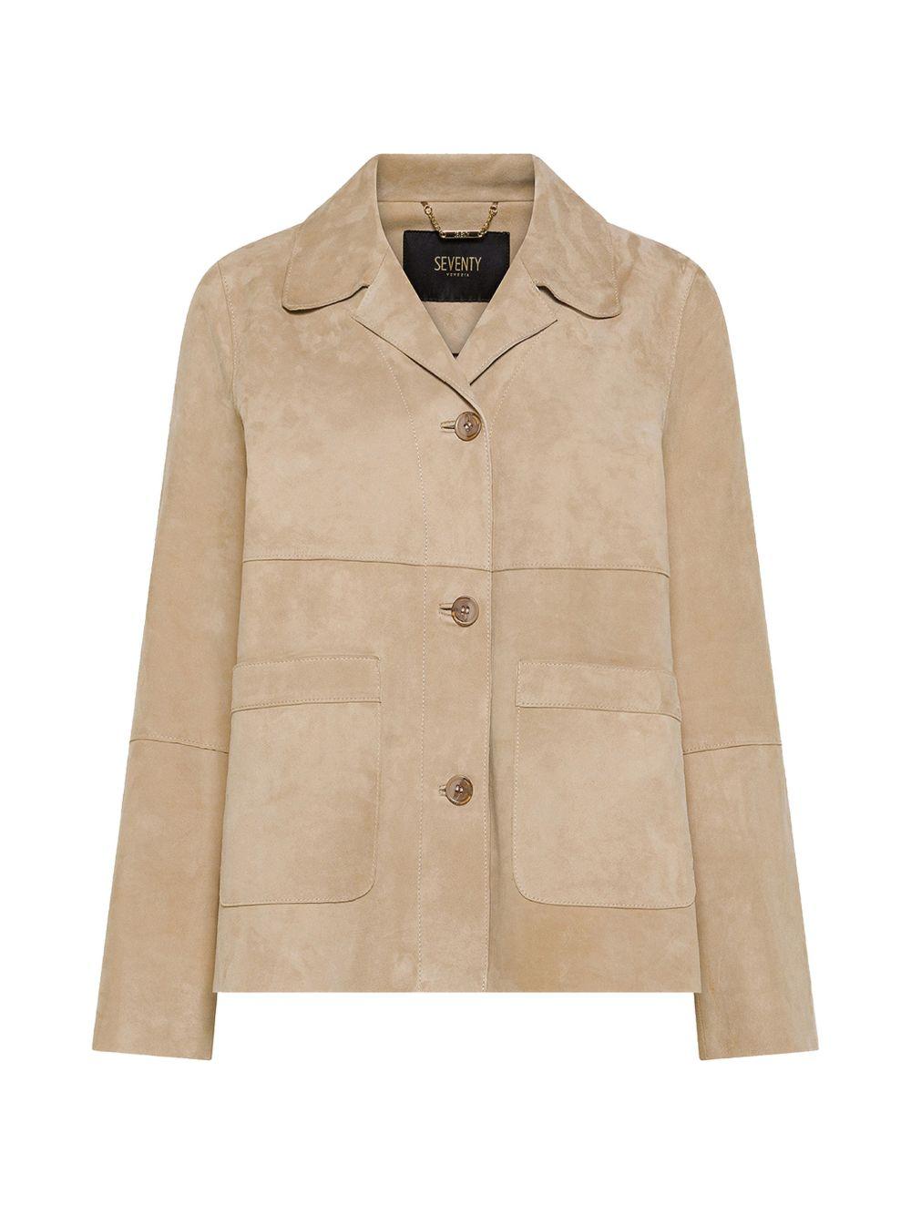 SEVENTY Giacca Venezia beige in pelle 