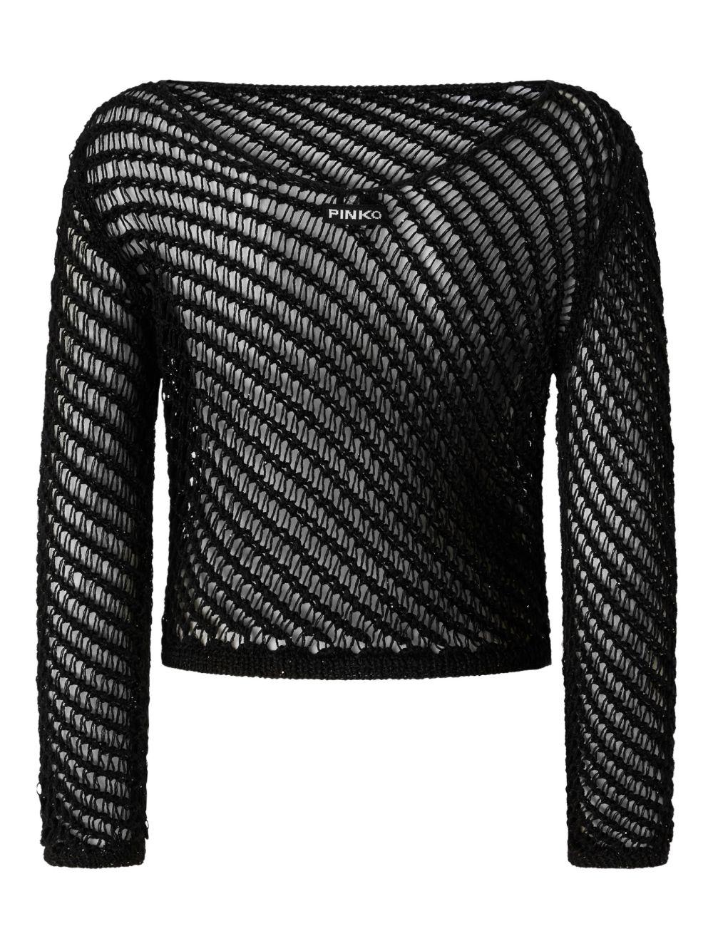 PINKO Maglia Faglia a rete nera 