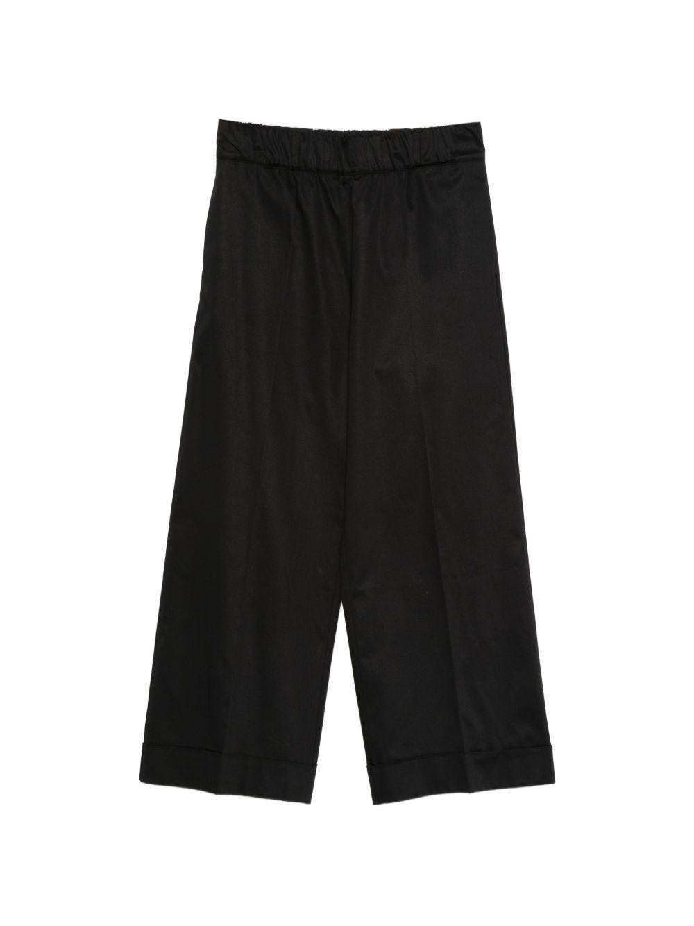 D EXTERIOR Pantaloni neri in cotone elasticizzato 