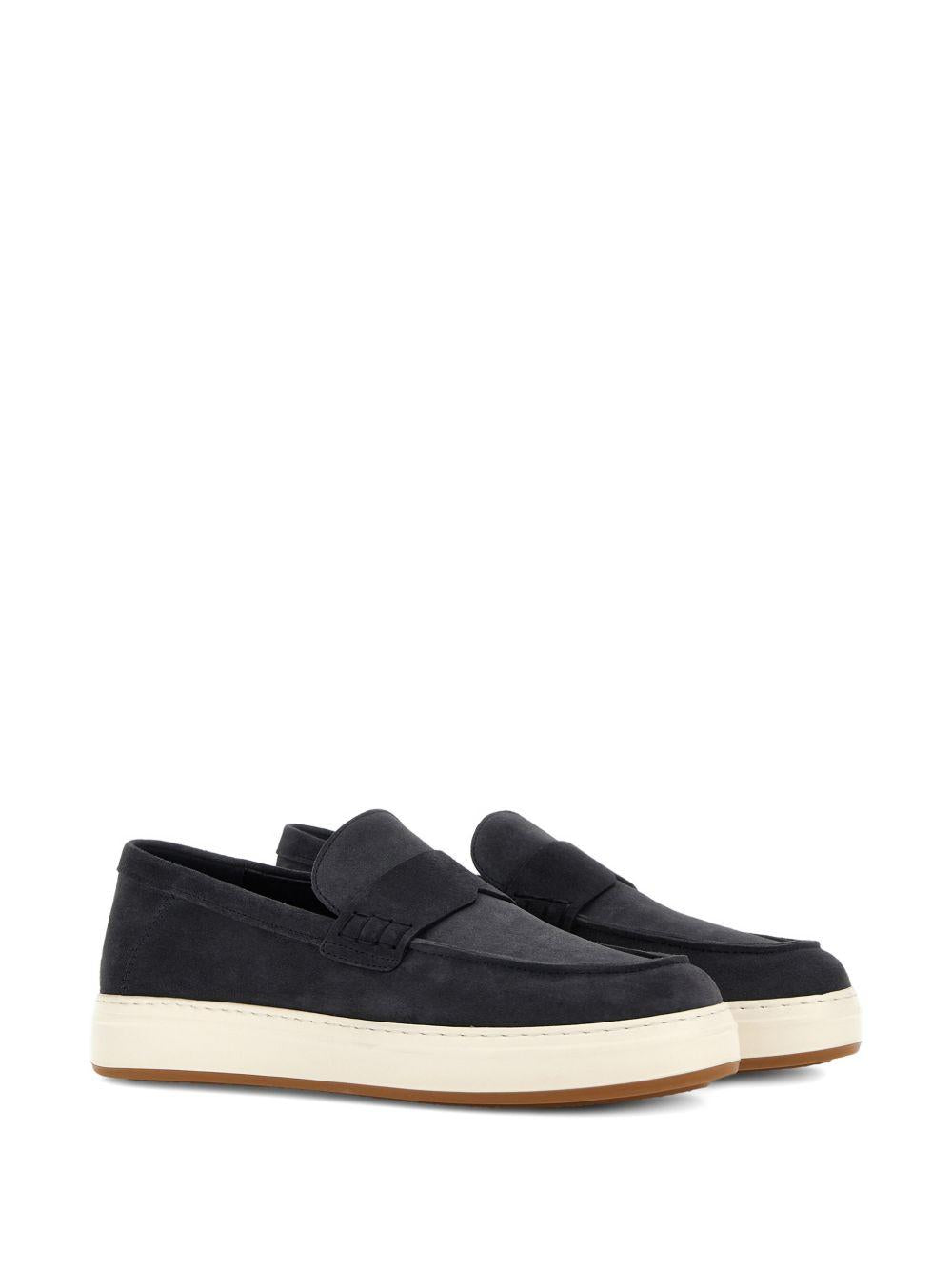 HOGAN Mocassini H-TV in pelle scamosciata blu 