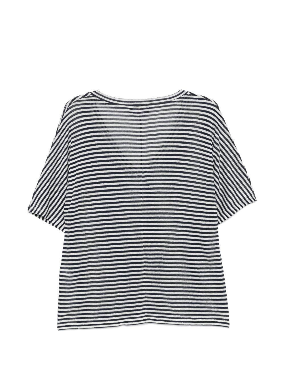 PEUTEREY T-shirt Ester a righe con scollo a V 