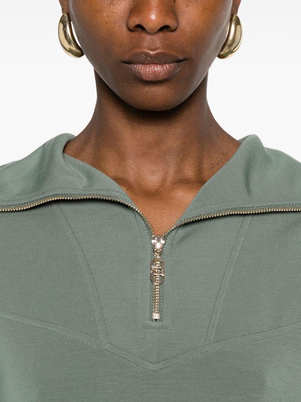 LIUJO Felpa con zip verde muschio 