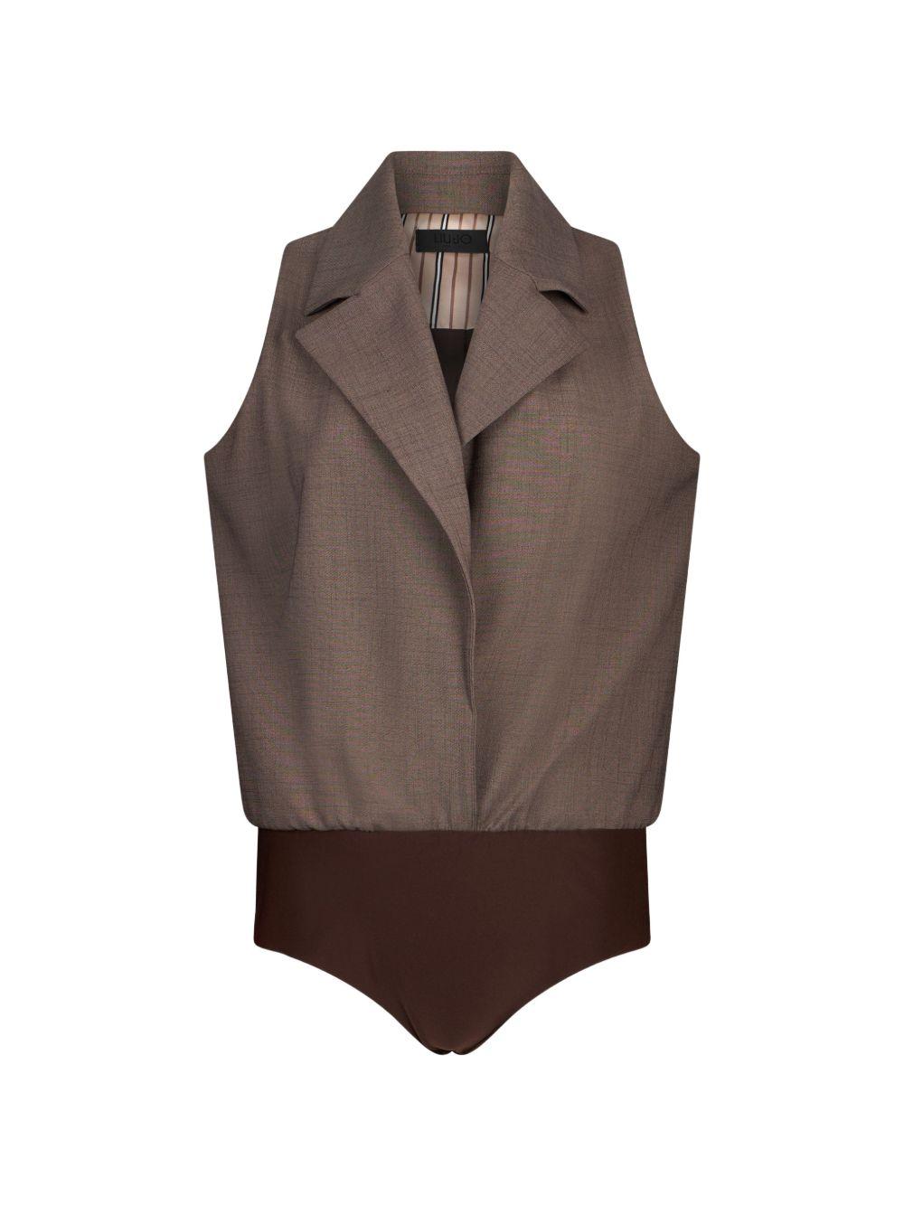 LIUJO Top body elegante marrone senza maniche 