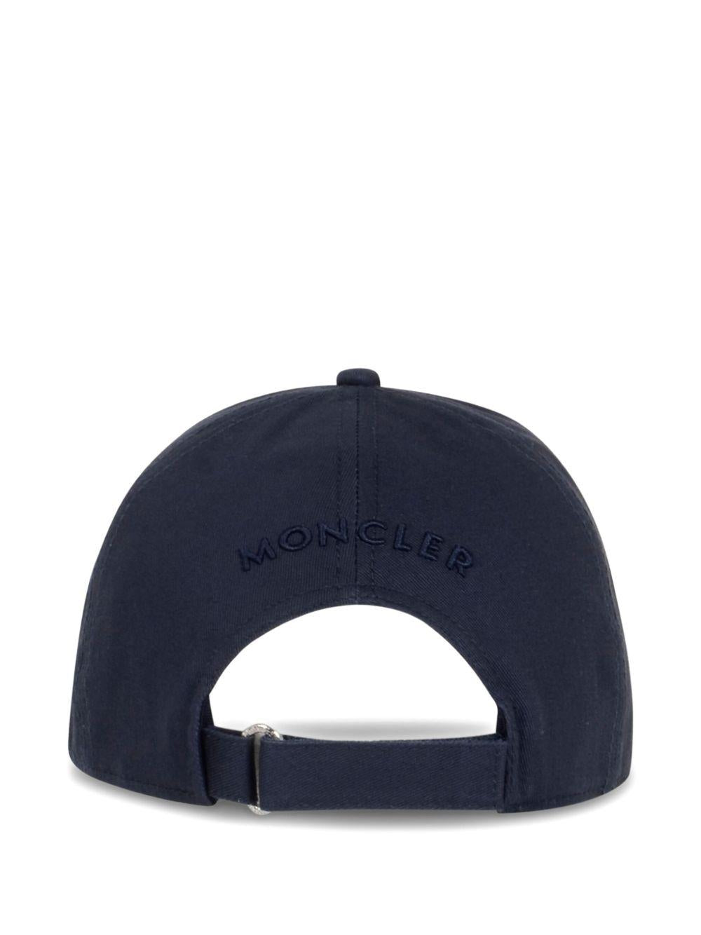 MONCLER Cappello da baseball in gabardine blu navy 