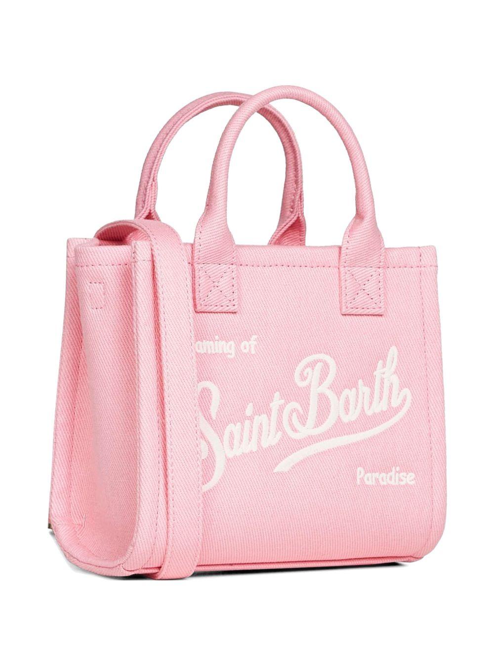MC2 SAINT BARTH Borsa shopping Vanity Bag con logo ricamato rosa 