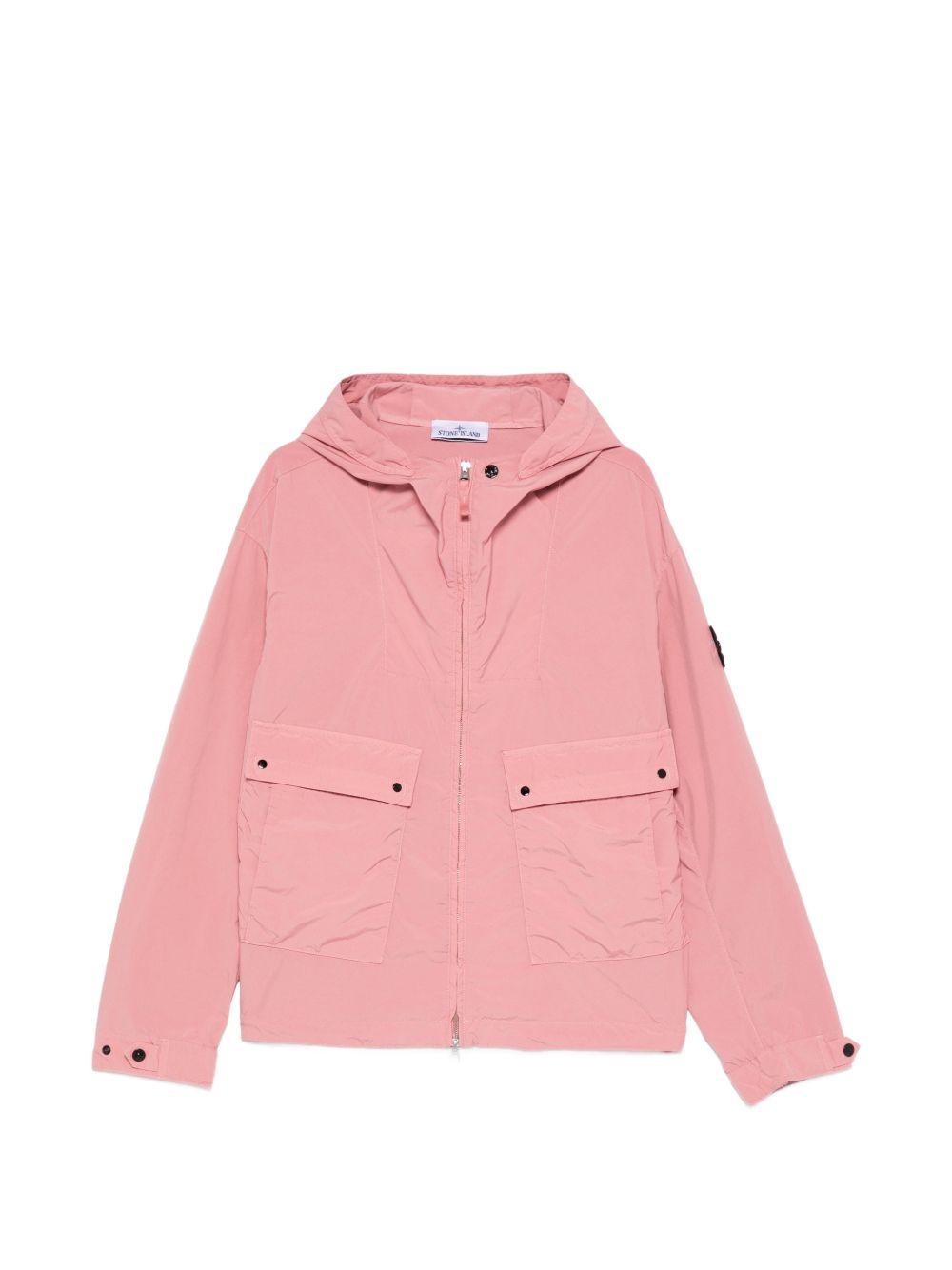 STONE ISLAND Giacca a vento con cappuccio e patch logo 