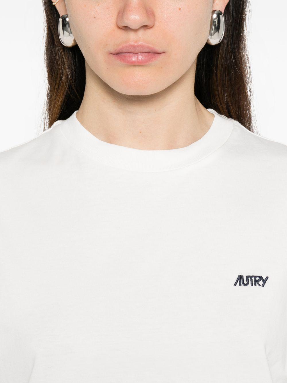 AUTRY T-shirt in cotone bianco con logo 