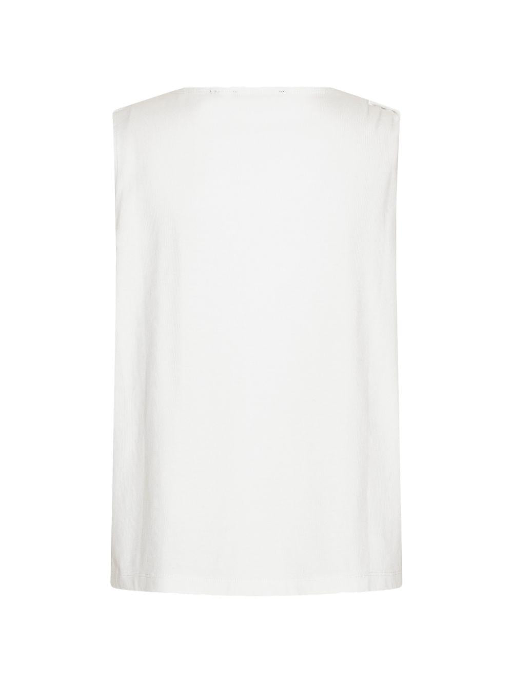ROTATE T-shirt bianca con nodo e logo 