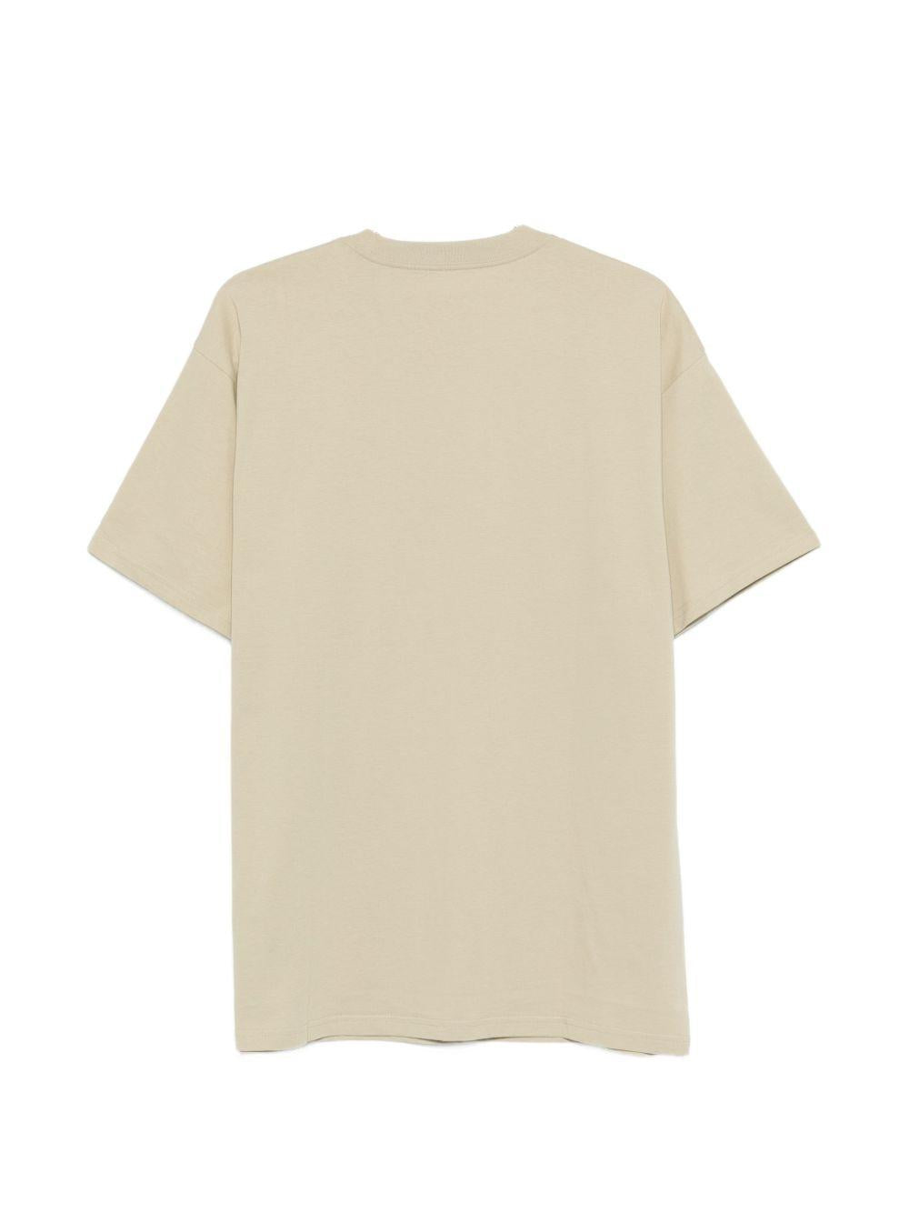 CARHARTT WIP T-shirt color nocciola con logo bianco sul petto 