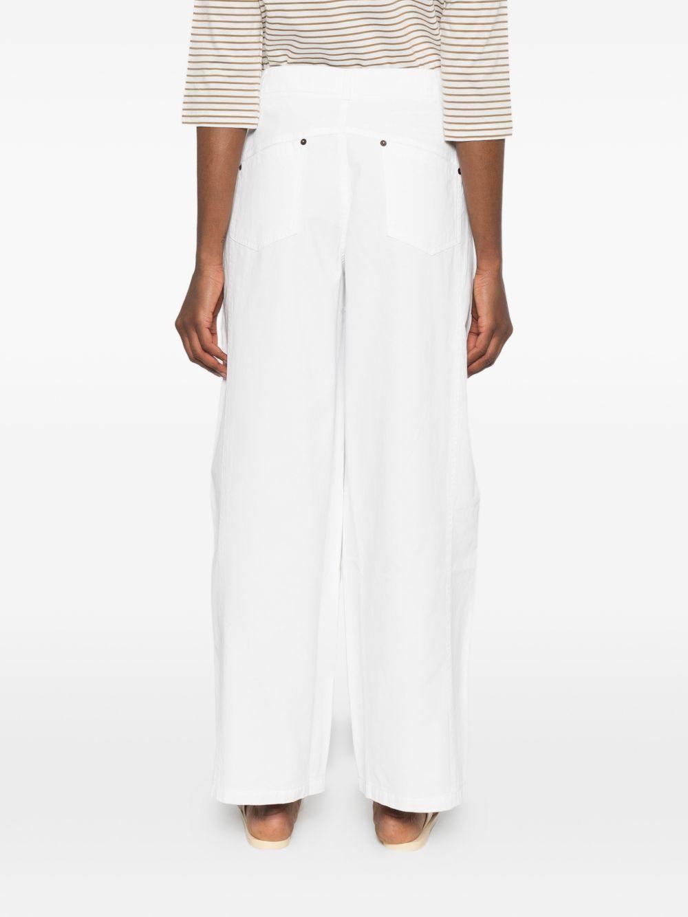 YERSE Jeans balloon Tilda in cotone bianco 