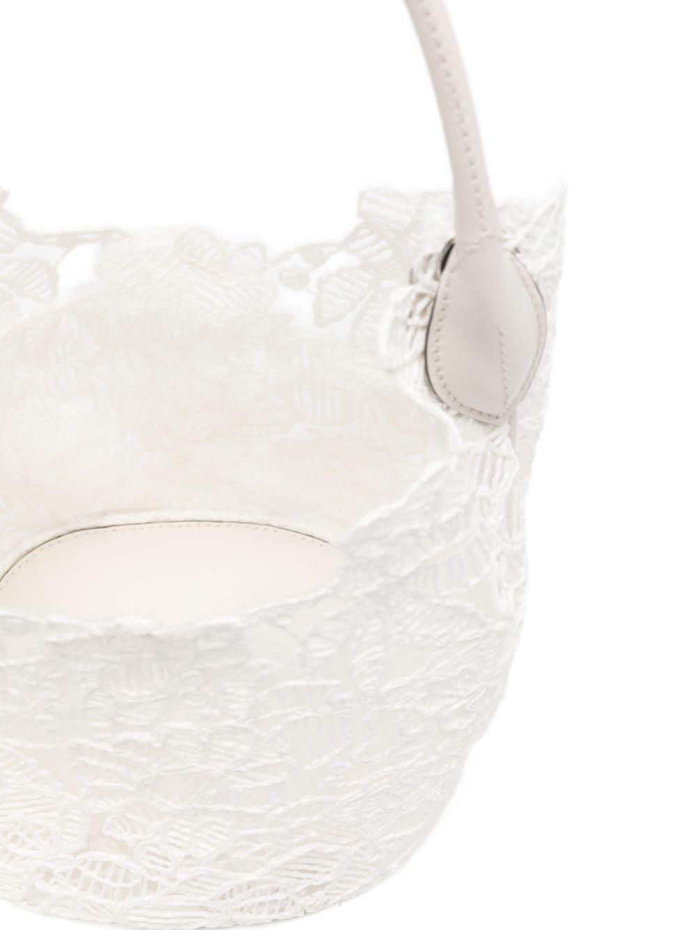 ERMANNO SCERVINO Borsa tote in pizzo floreale bianca 