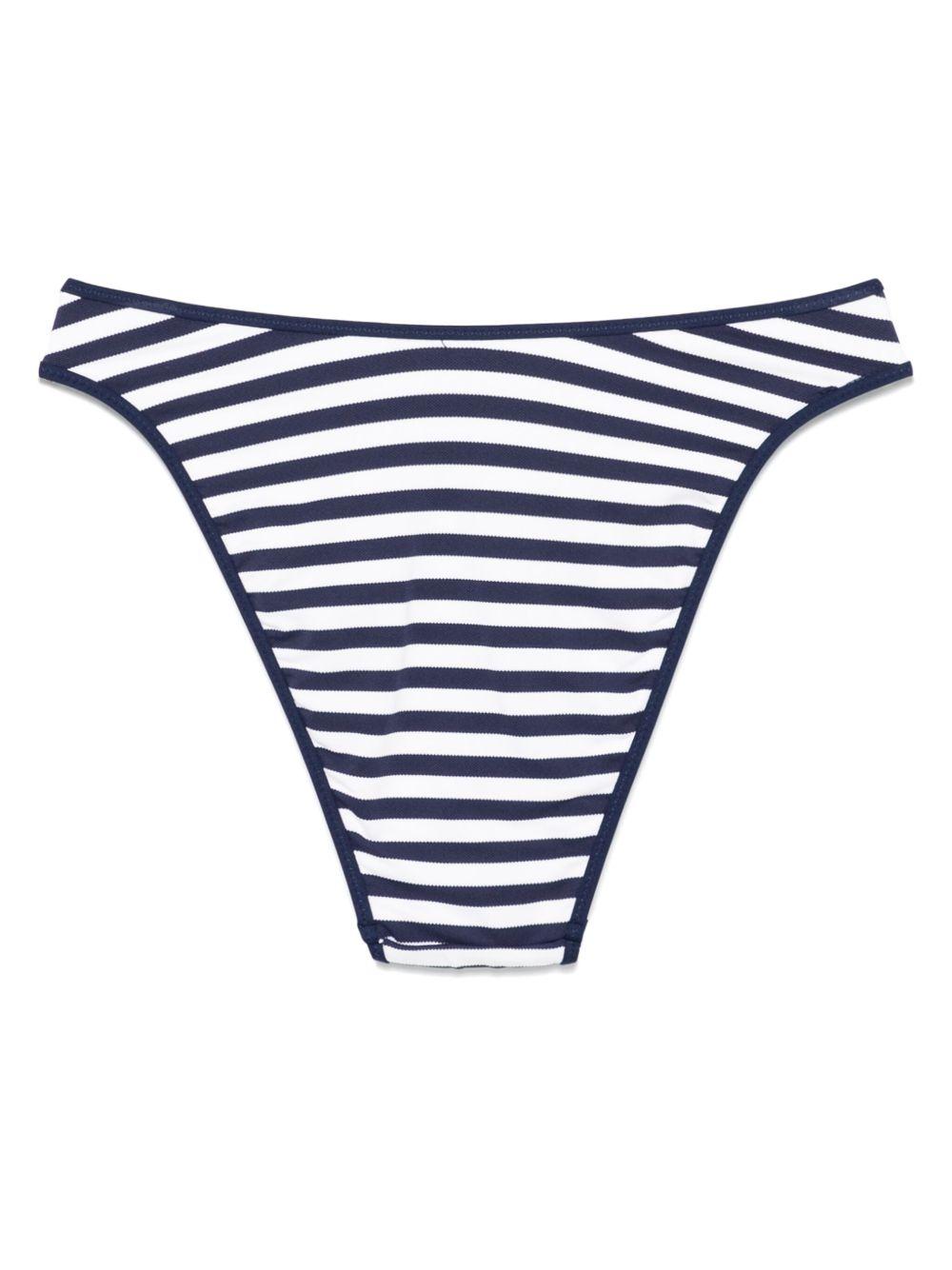 POLO RALPH LAUREN Slip bikini a righe con logo 