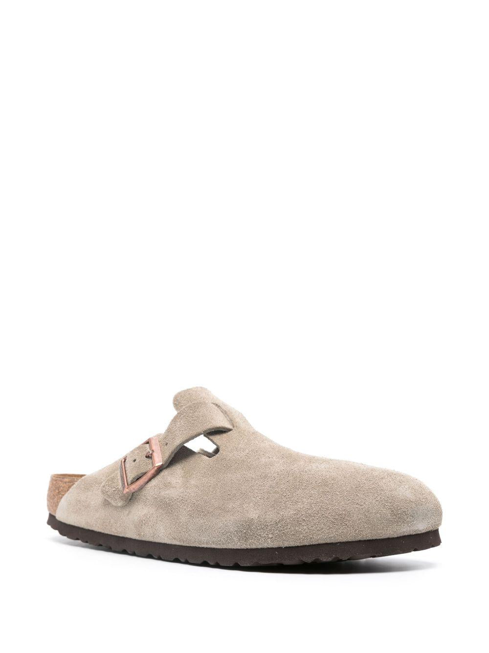 BIRKENSTOCK Sabot Boston in pelle scamosciata taupe 