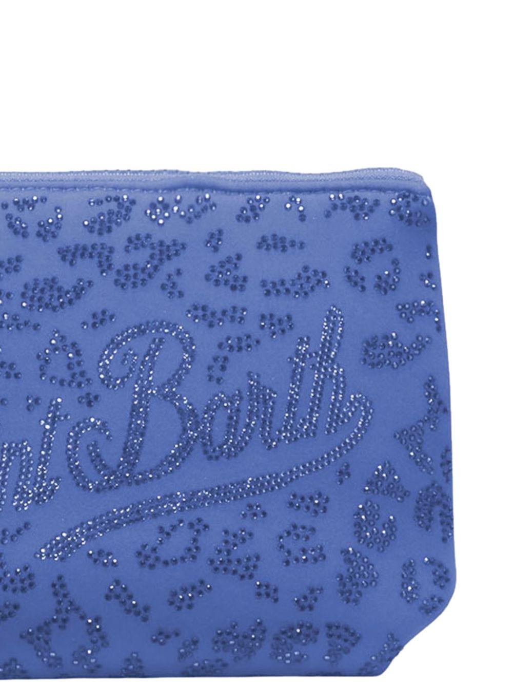 MC2 SAINT BARTH Pochette Aline con strass e logo maculato viola 