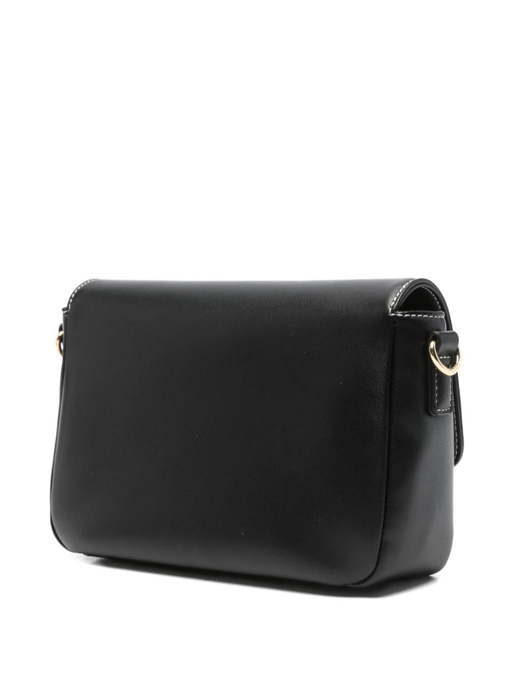 LOVE MOSCHINO Borsa in ecopelle nera e beige con logo 