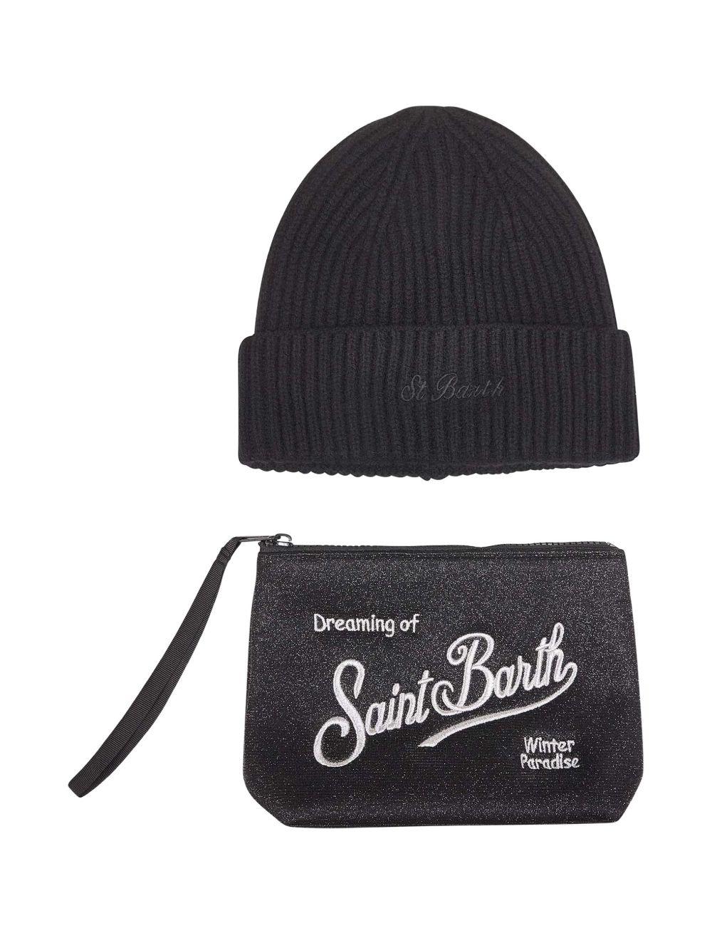 MC2 SAINT BARTH Christmas set nero con clutch e cappello 