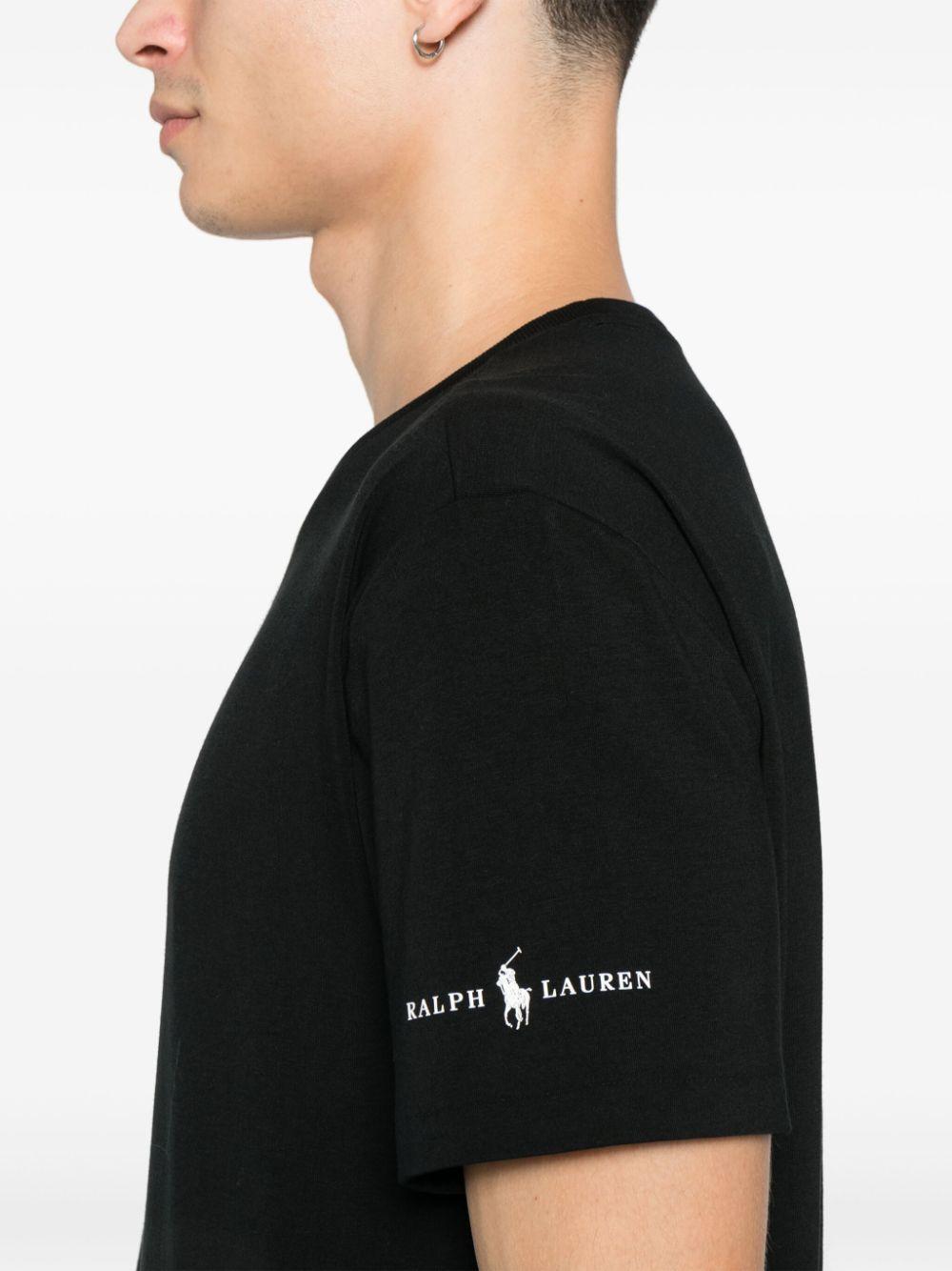 POLO RALPH LAUREN Maglietta intima nera con logo sulle maniche 