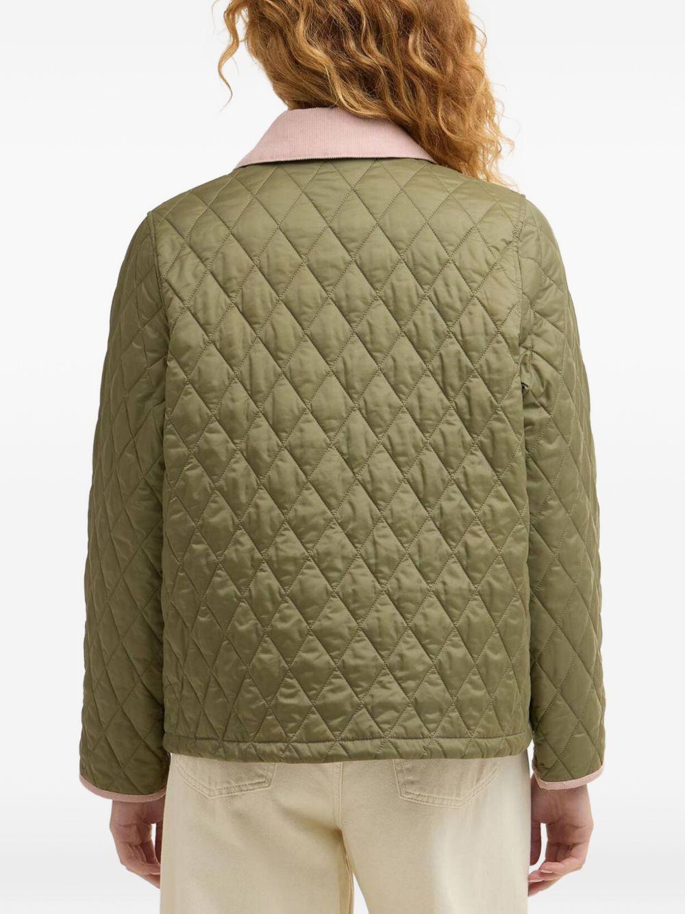 BARBOUR Giacca Icons Cropped Liddesdale verde trapuntata 