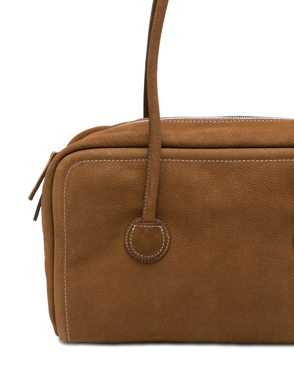 MARGESHERWOOD Borsa a spalla Soft Boston in suede marrone 