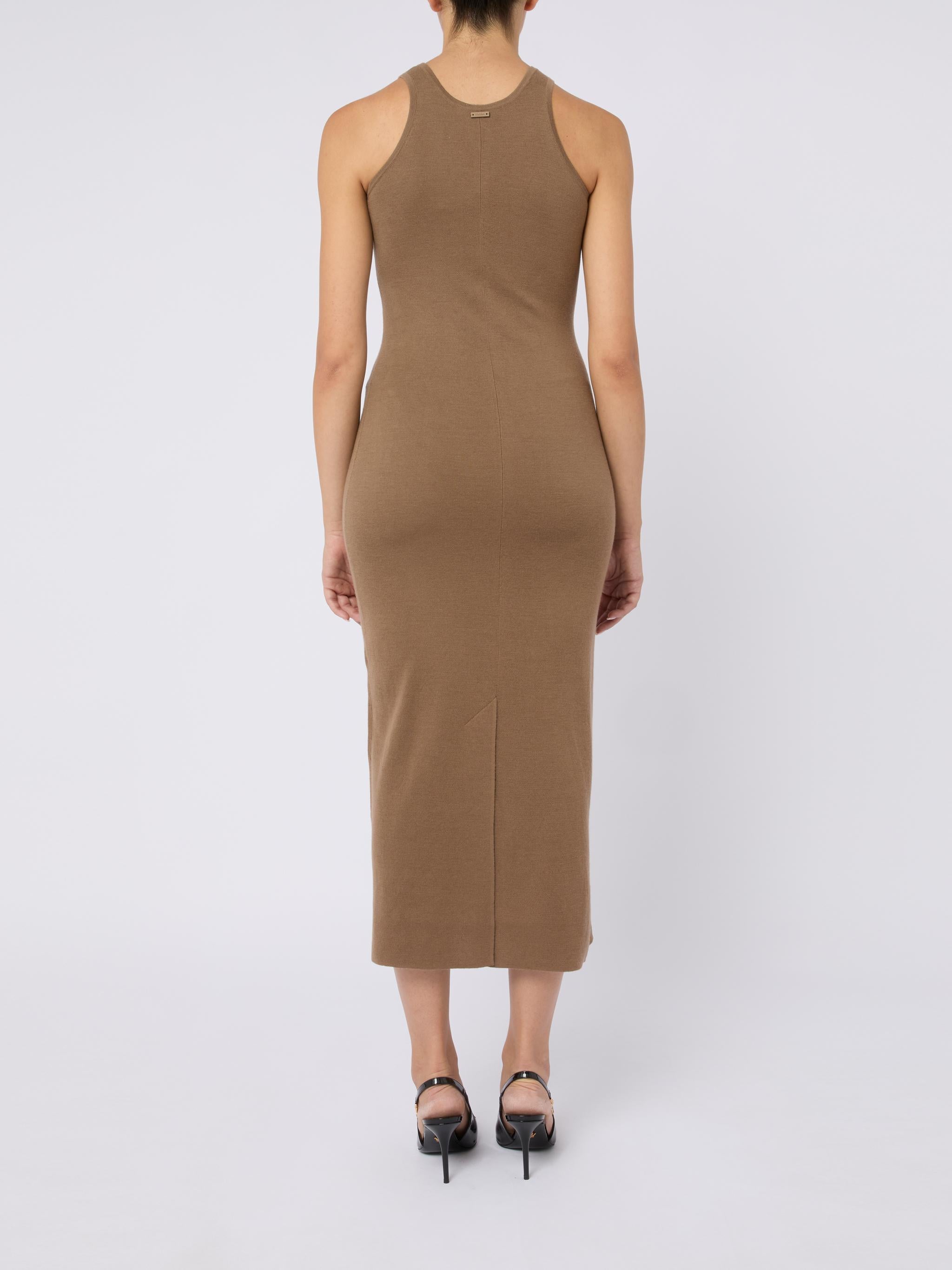 MAX MARA Abito 'Aceri' in lana color nocciola 