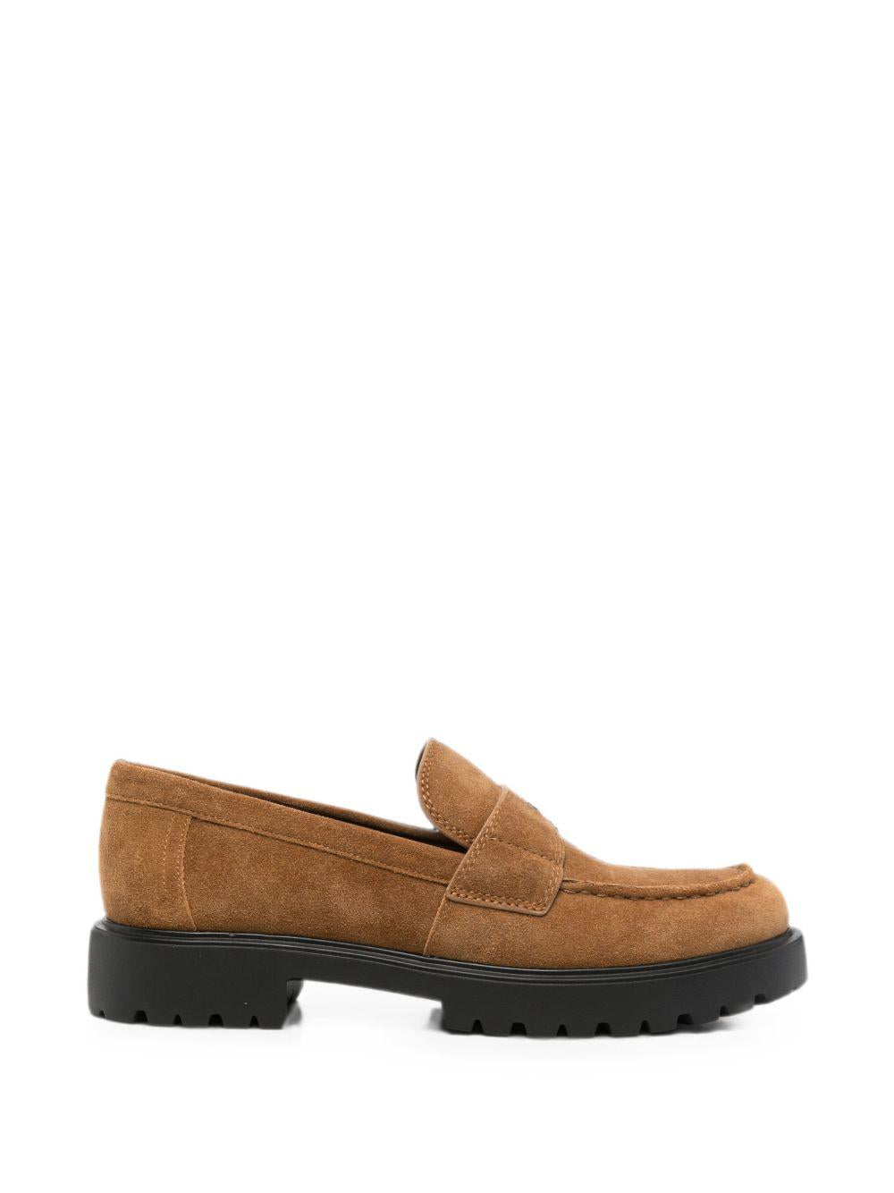 TORY BURCH Mocassini in pelle scamosciata color cammello 