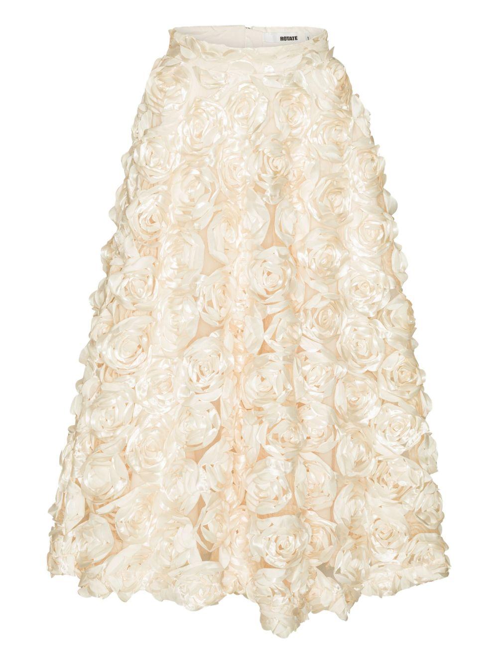 ROTATE Gonna midi con rose applicate 