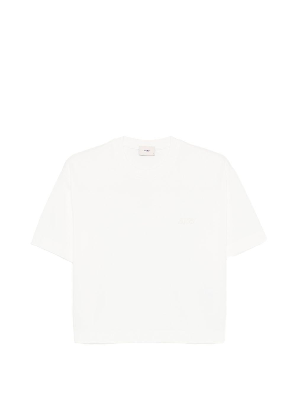 AUTRY T-shirt bianca in cotone con logo 