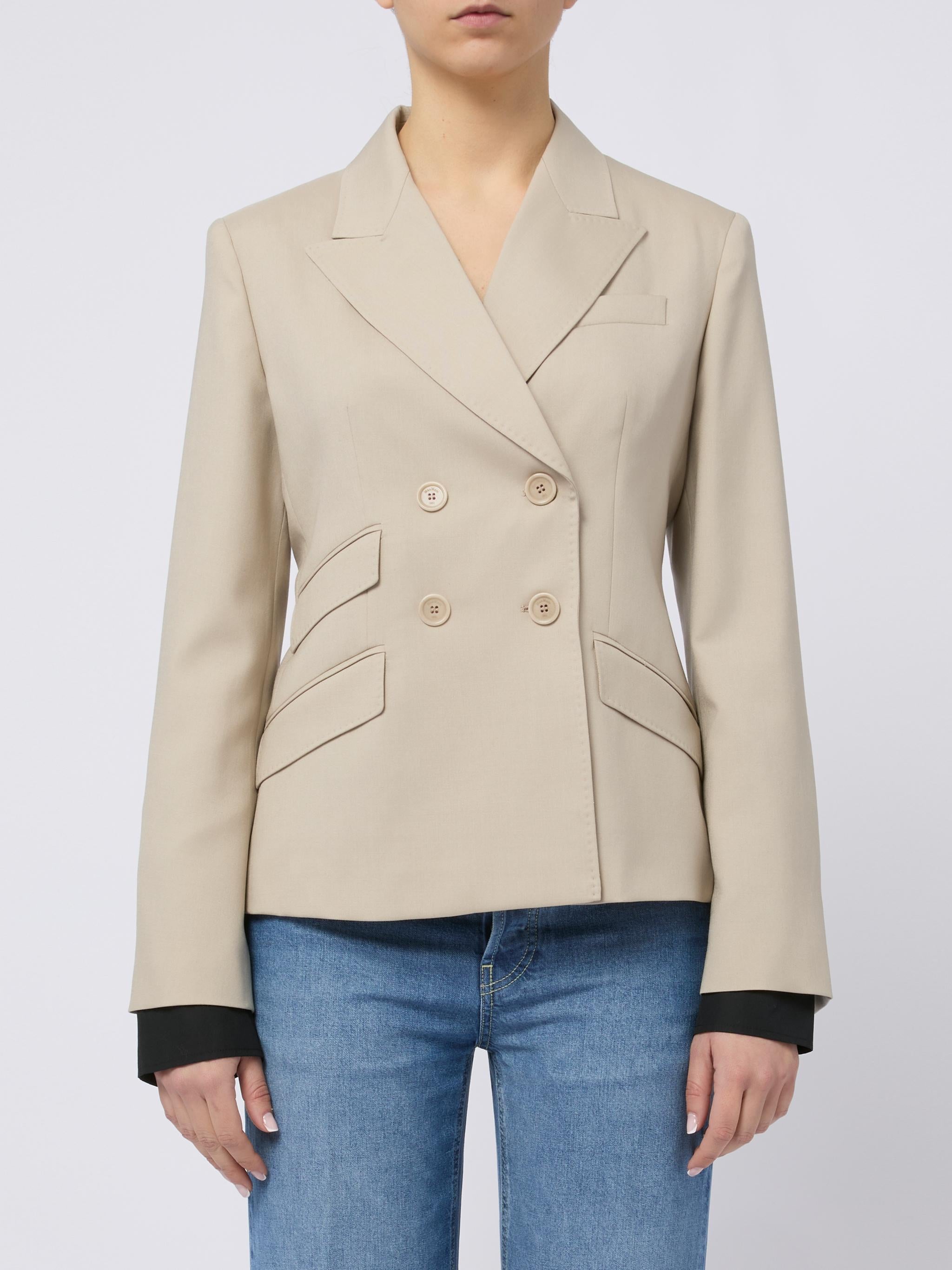 MAX MARA Giacca Mxsplacido doppiopetto ecrù 