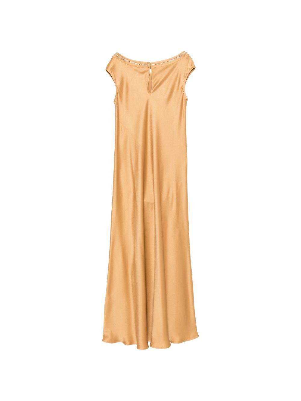 ANTONELLI Abito giallo Maxwell con strass sullo scollo 