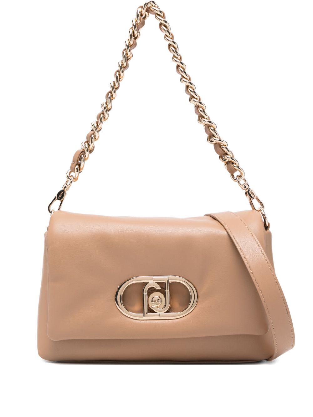 LIUJO Borsa a tracolla cammello con logo 