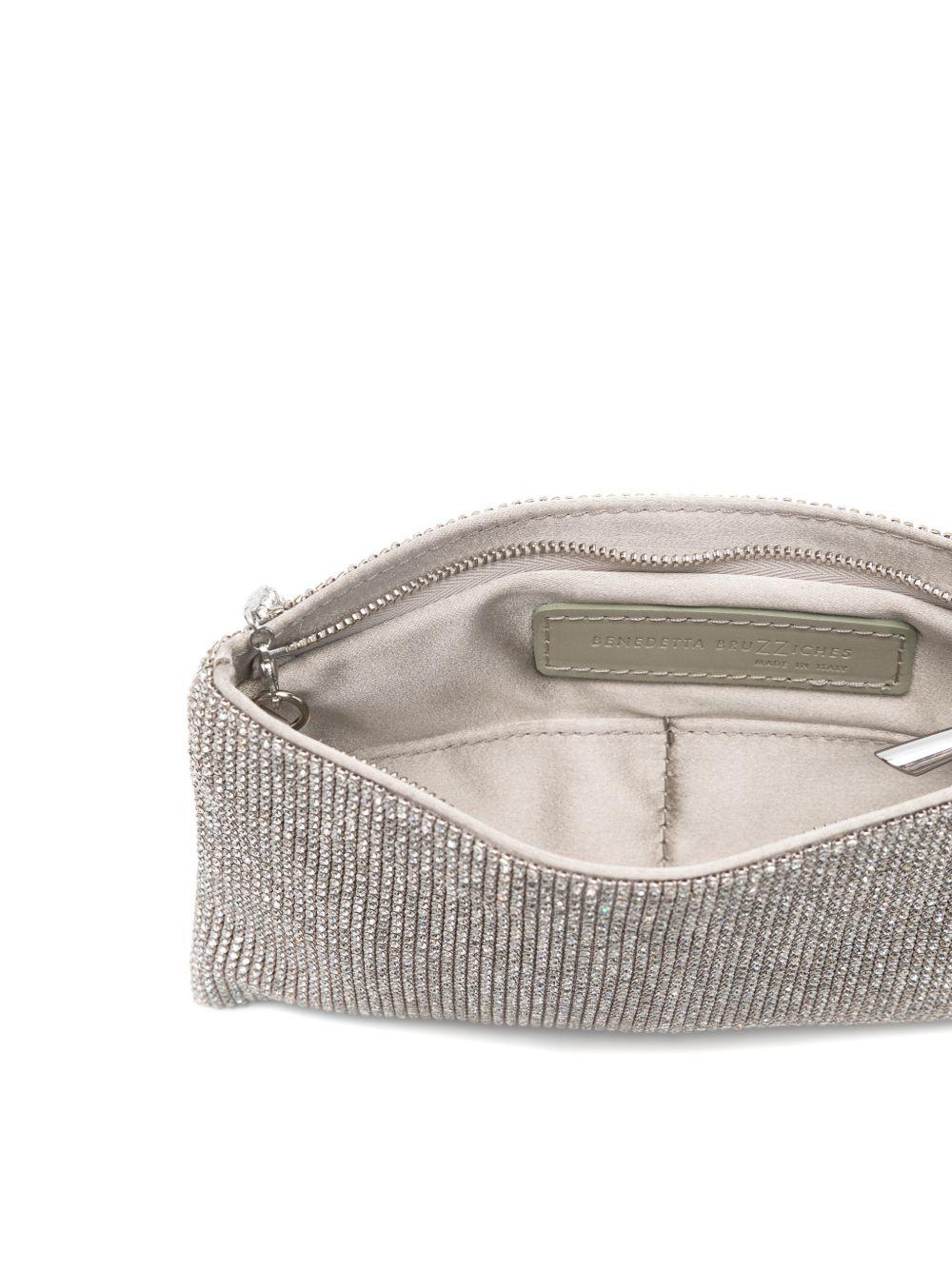 BENEDETTA BRUZZICHES Pochette a tracolla 'Your best friend' argento 