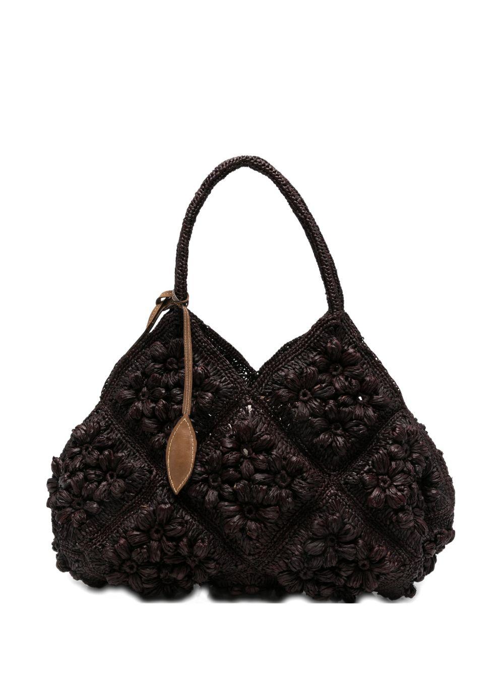 AFAR Borsa a spalla Desire Ebony in rafia 
