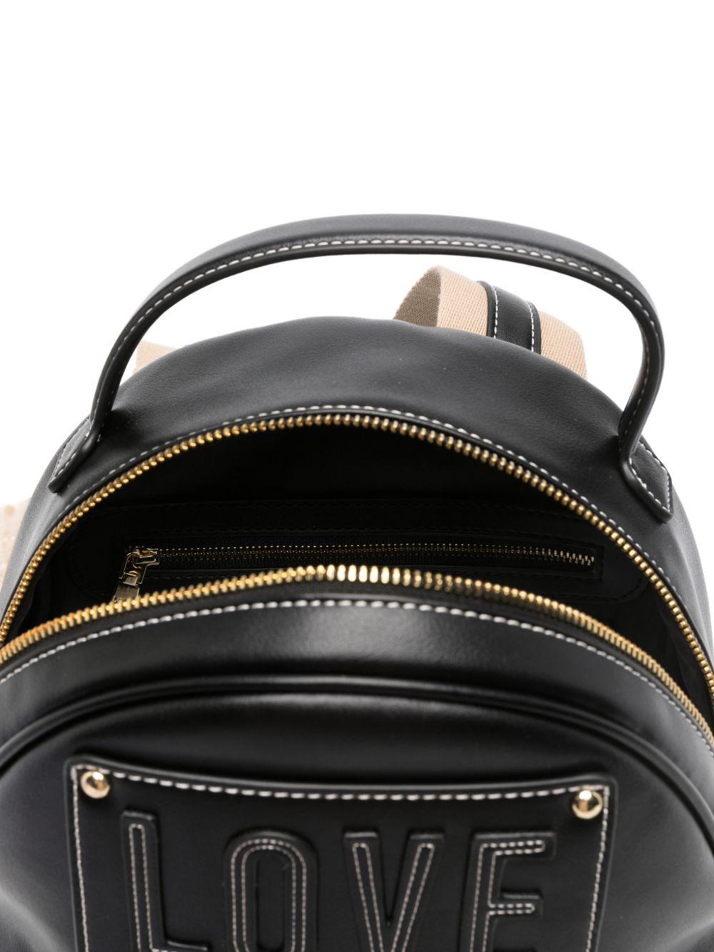LOVE MOSCHINO Borsa nera a mano con logo patch 