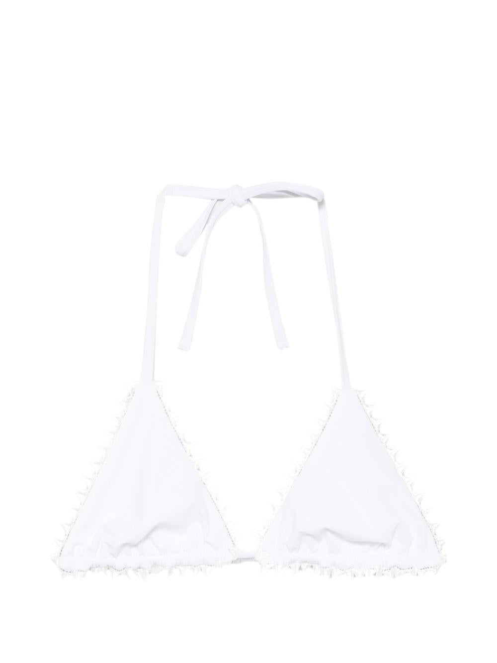 JACQUEMUS Top bikini Picot a triangolo bianco 