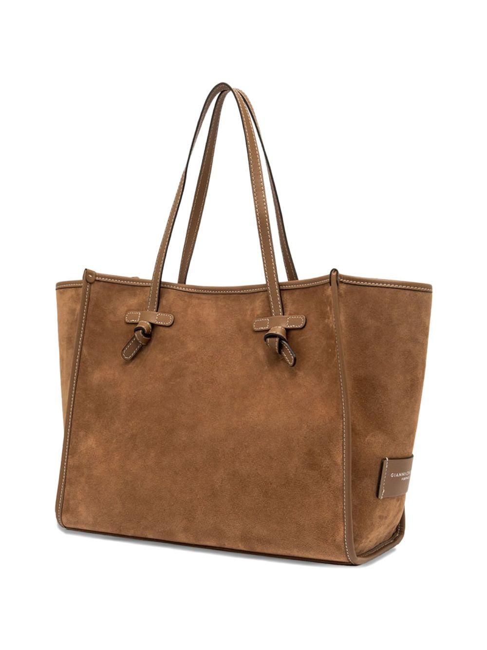 GIANNI CHIARINI Borsa shopping Marcella in camoscio marrone 