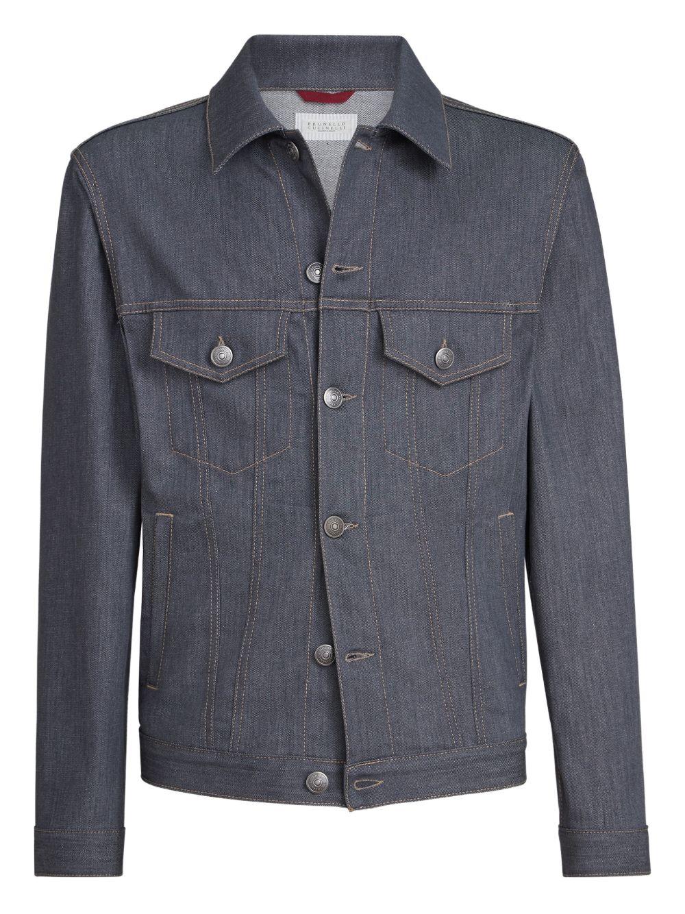 BRUNELLO CUCINELLI Giacca in denim con bottoni 