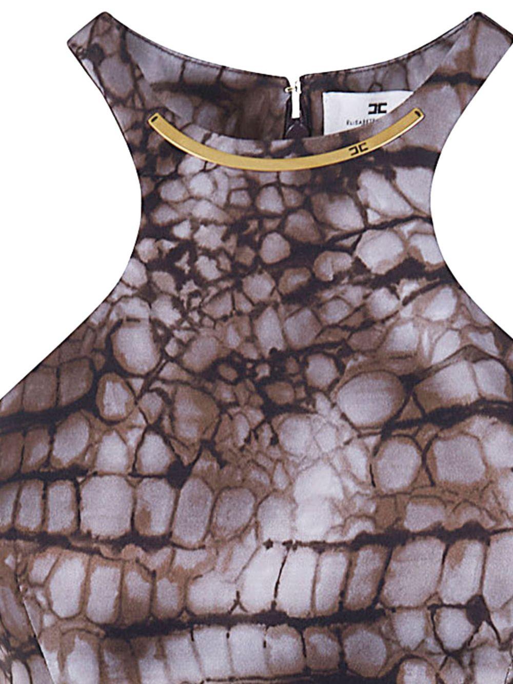 ELISABETTA FRANCHI Abito midi con stampa animalier 