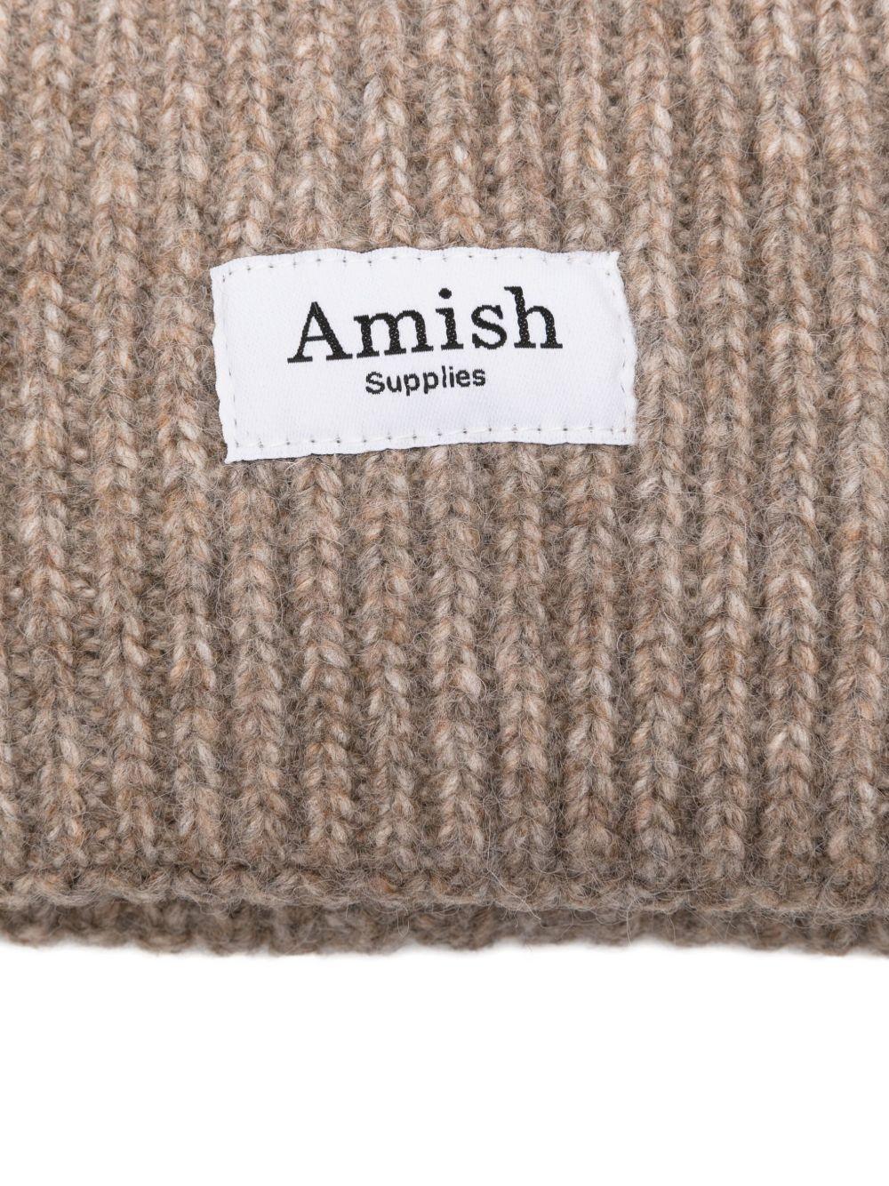 AMISH Berretto beige con logo 