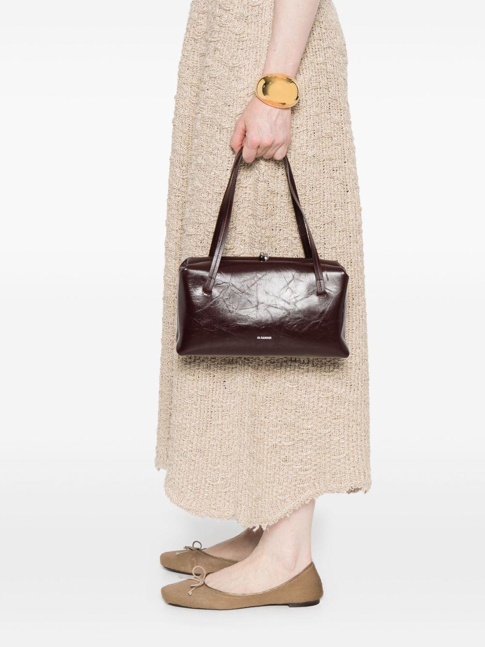 JIL SANDER Borsa a spalla piccola in pelle bordeaux 'Goji' 