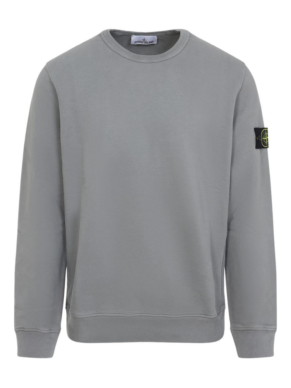 STONE ISLAND Felpa girocollo con patch logo<BR/> 
