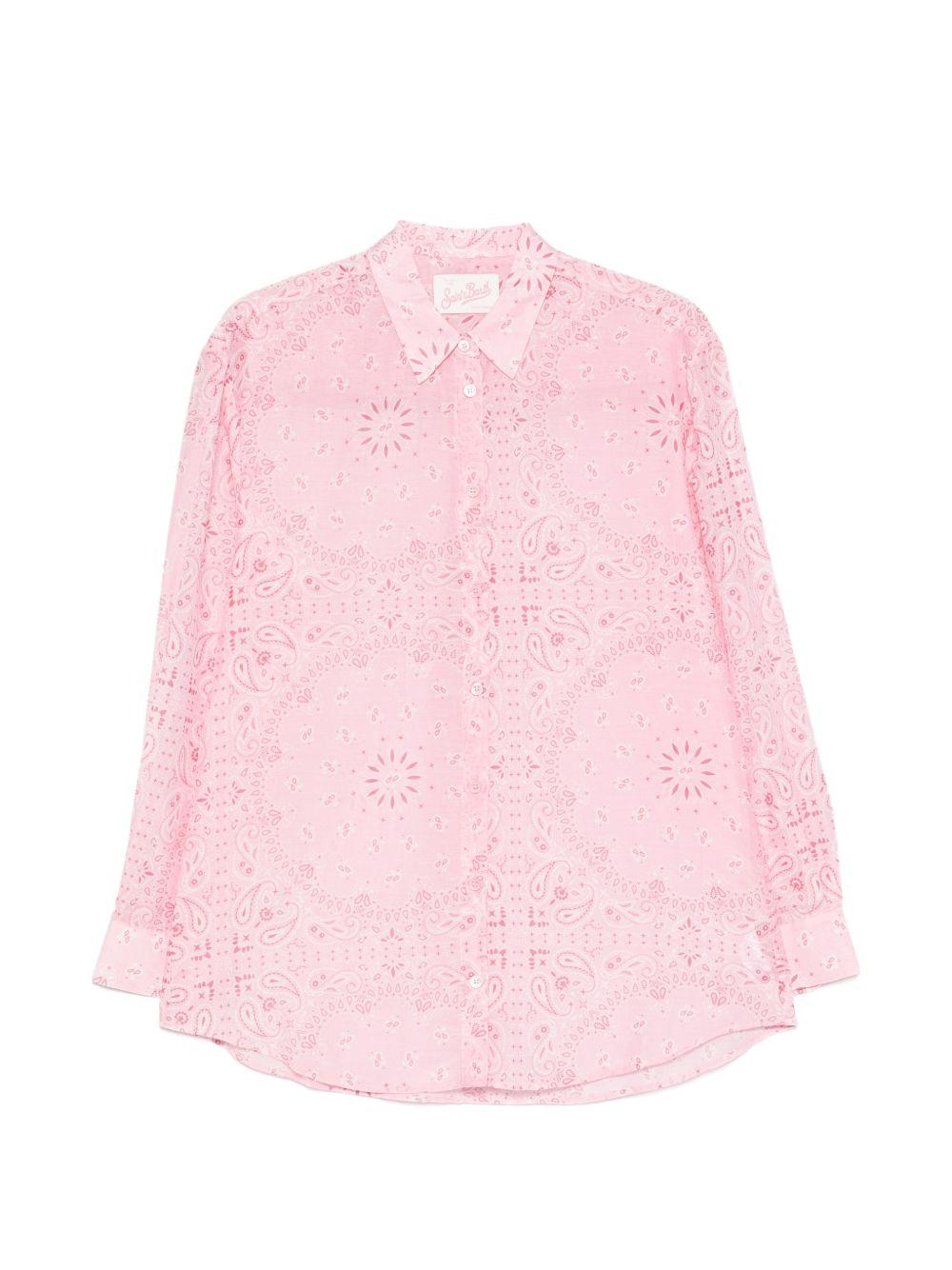 MC2 SAINT BARTH Camicia rosa Bruigitte con stampa paisley 