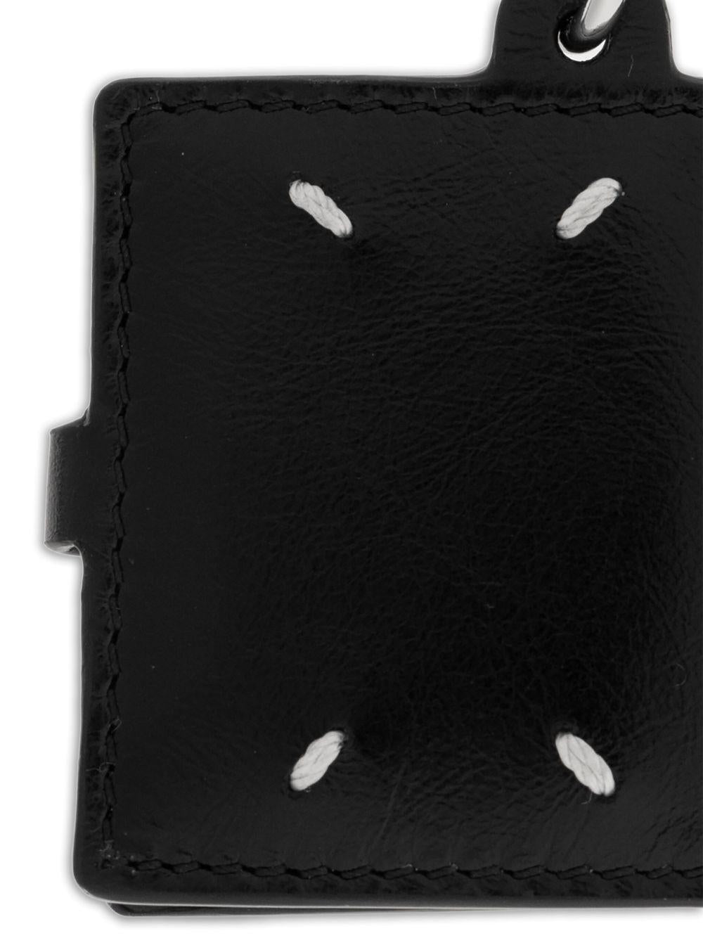 MAISON MARGIELA Portachiavi in pelle nero 