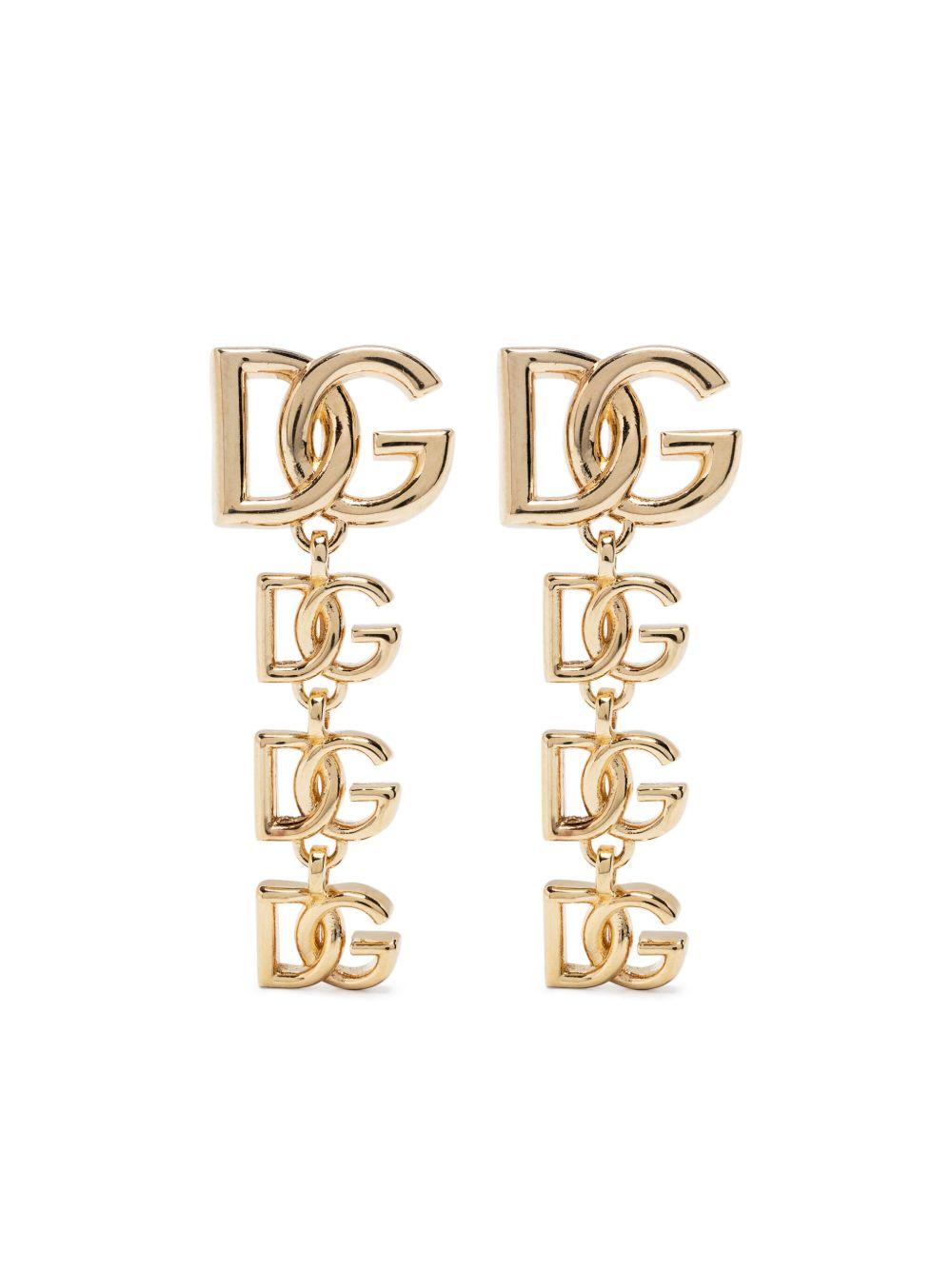 DOLCE e GABBANA Orecchini pendenti in ottone misto argento 