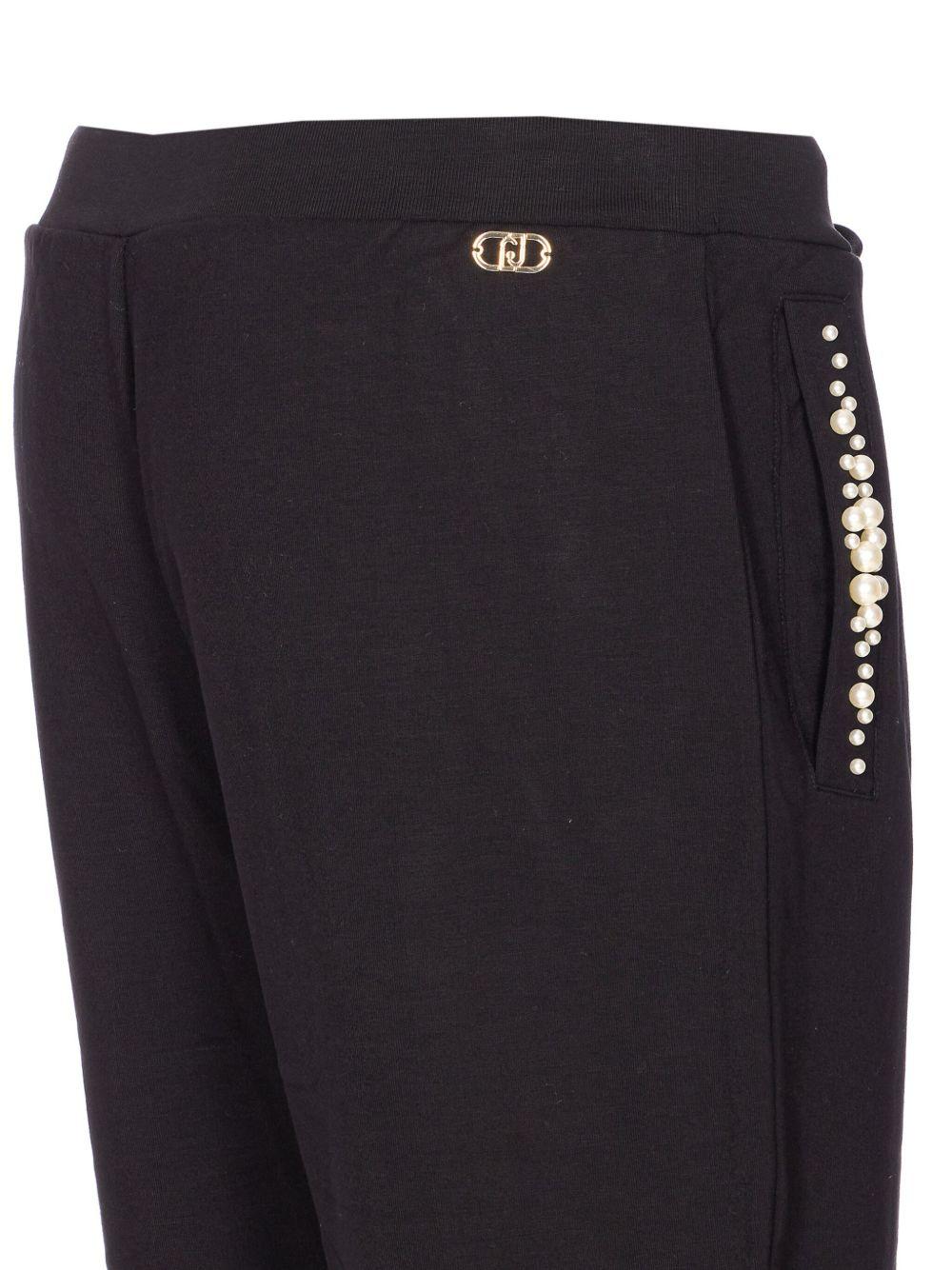 LIUJO Pantaloni neri con tasche impreziosite 