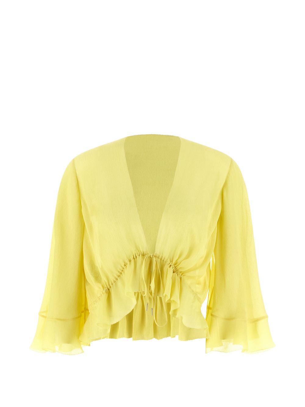 ALBERTA FERRETTI Blusa con scollo a V gialla 