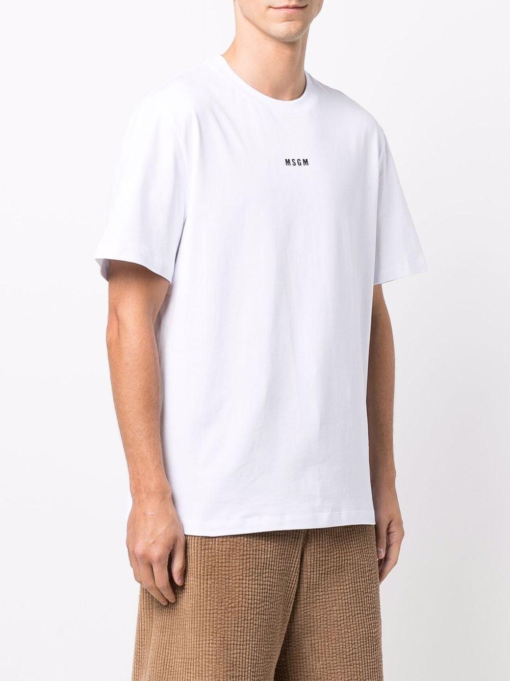 MSGM T-shirt in cotone con logo stampato frontale 