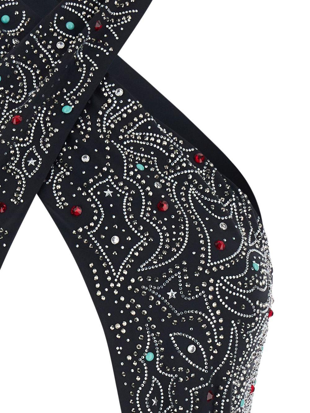 VENUJA Costume intero Texano nero con decorazioni e strass 